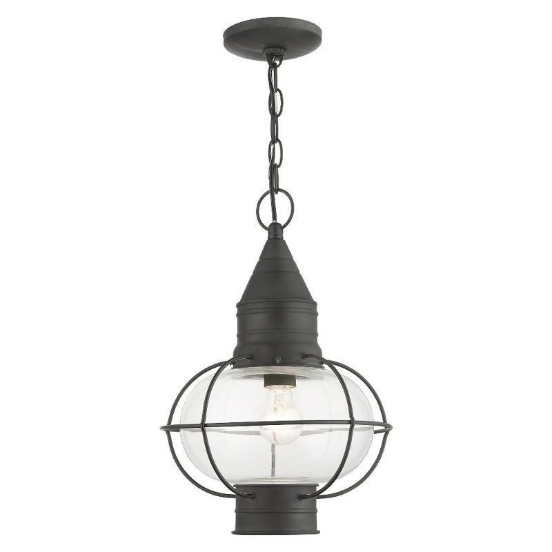 Bohemian Charcoal Brass Globe Indoor/Outdoor Pendant Light