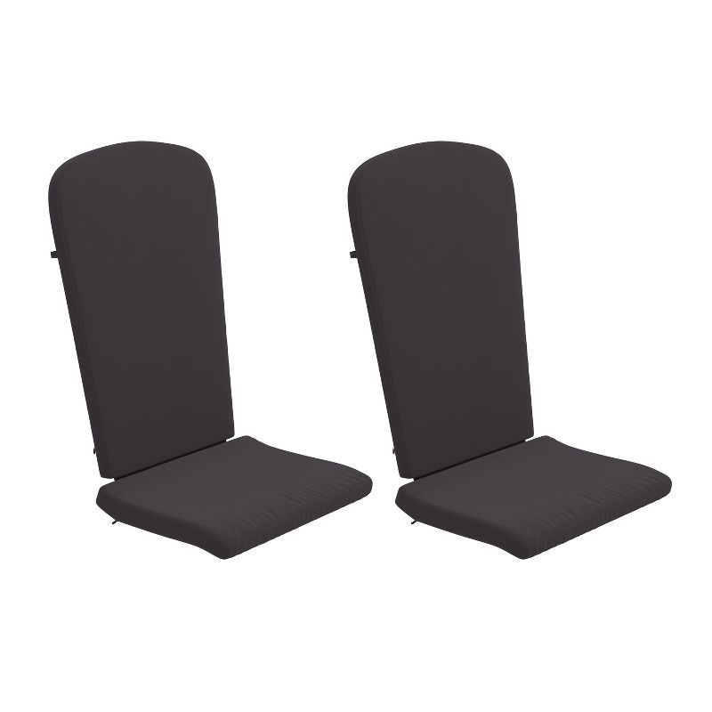 Set of 2 Gray Polyester High Back Adirondack Chair Cushions