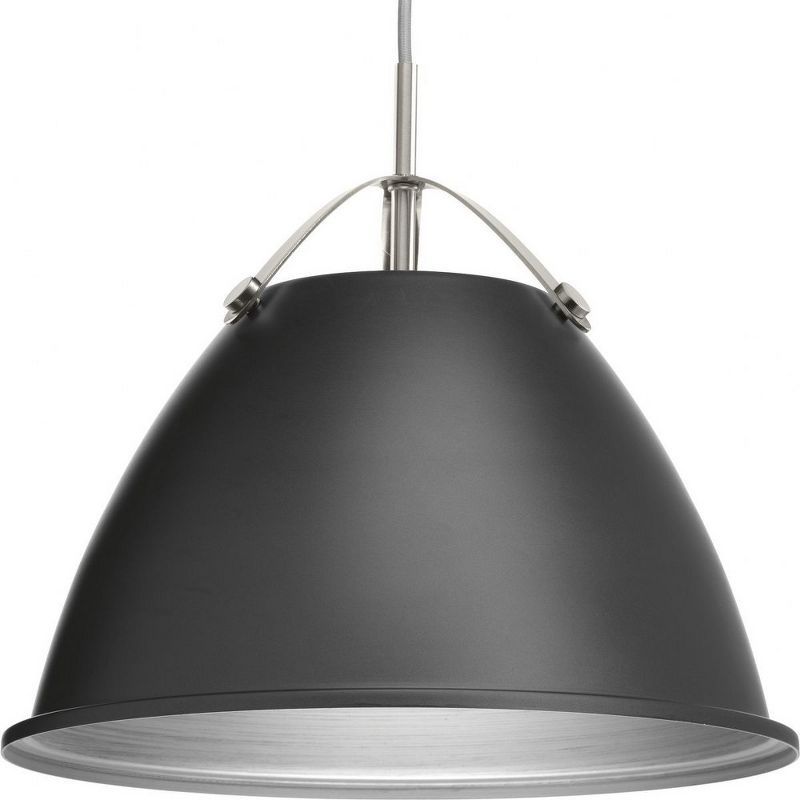 Graphite and Silver 15" Steel Pendant Light