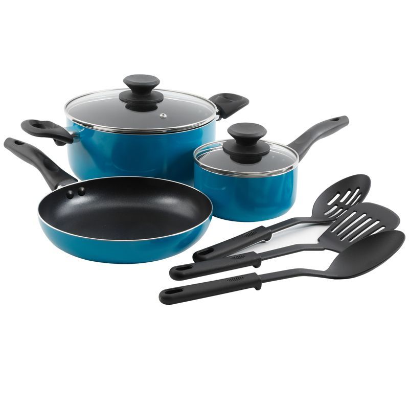 Palmer 8-Piece Blue Non-Stick Aluminum Cookware Set