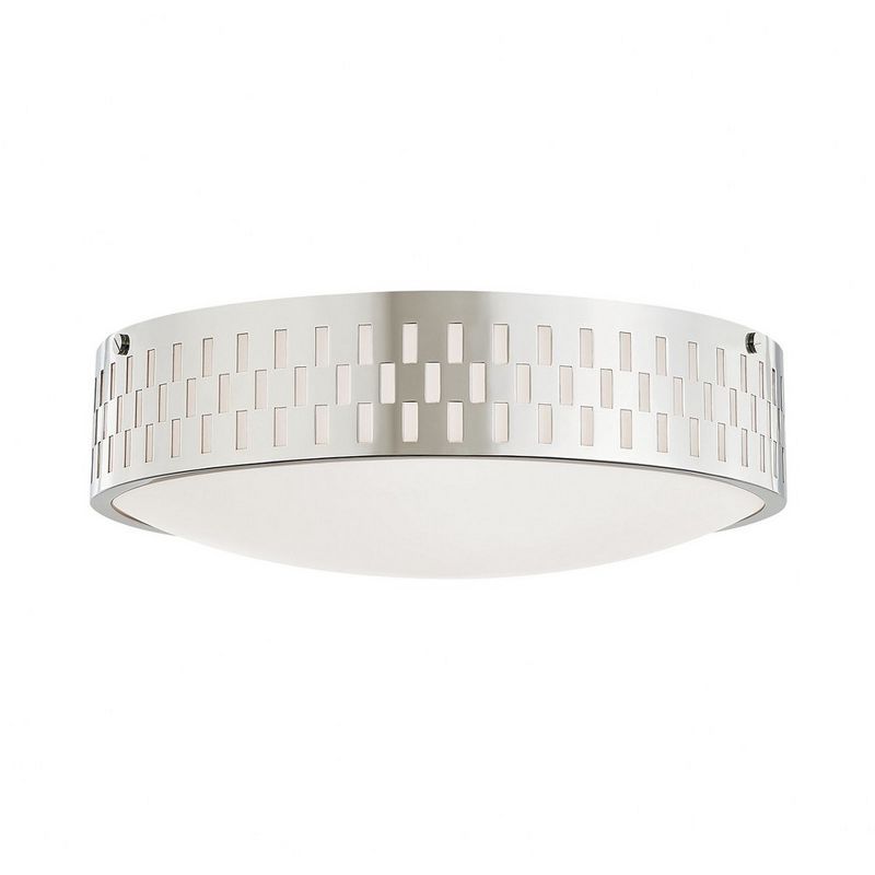 Elegant Polished Nickel 3-Light Flush Mount with Opal Matte Glass