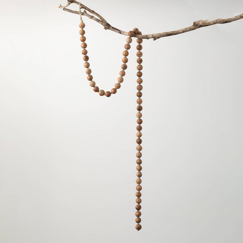 Natural Brown 63" Wood Beaded Garland