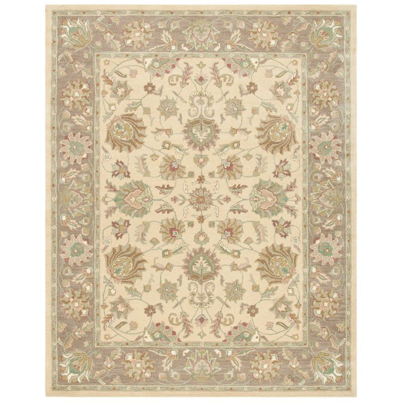 Heritage Ivory and Brown Hand-Tufted Wool Area Rug