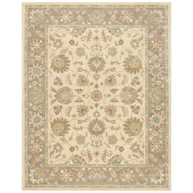 Heritage Ivory and Brown Hand-Tufted Wool Area Rug