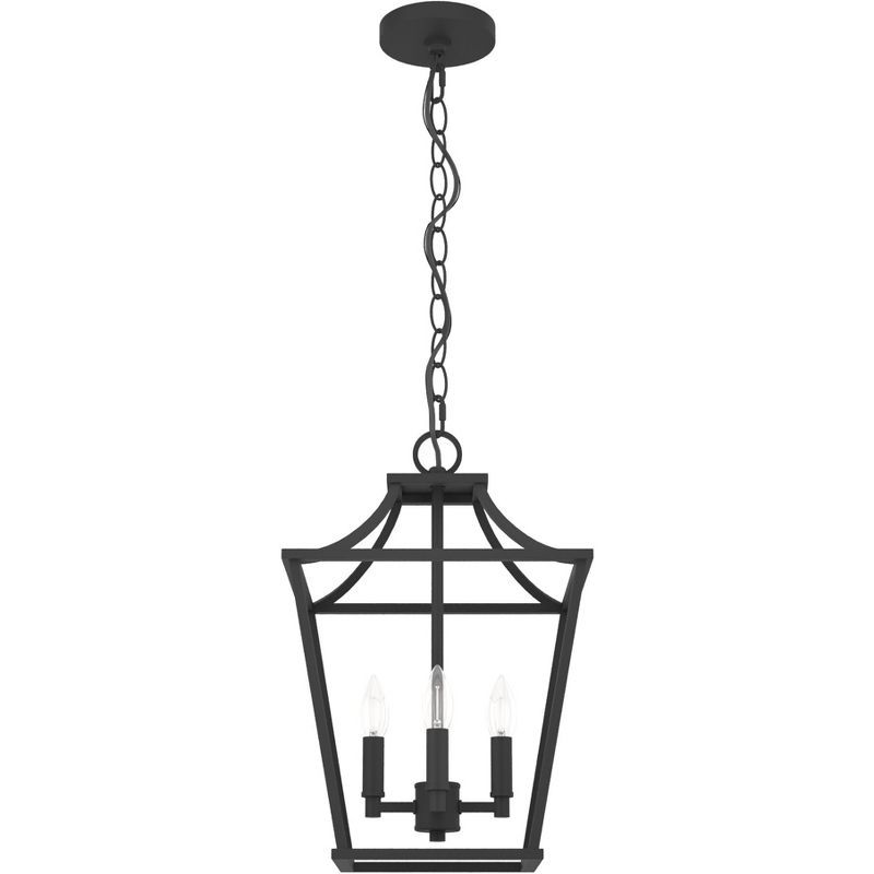 Laurel Ridge 12" Black Iron 4-Light Lantern Pendant