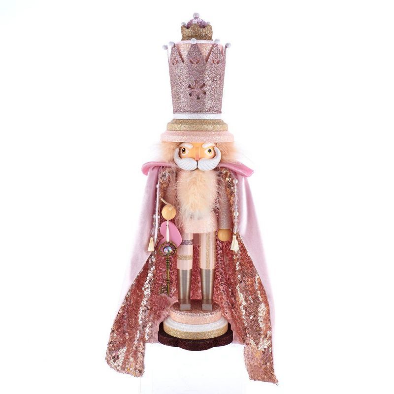 Hollywood 19-Inch Pink King Nutcracker with Sequin Cape