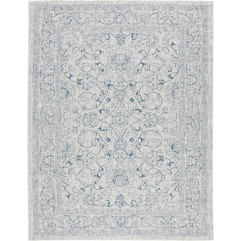 Turquoise Rectangular 8' x 10' Synthetic Non-Slip Area Rug