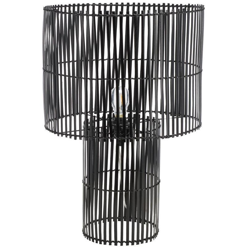 Elara 25 Inch Black Bamboo Table Lamp Set