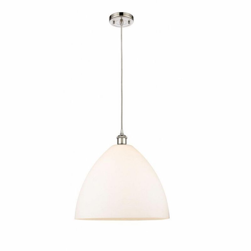 Ballston 18.75" Mini Pendant Light in Polished Nickel with Glass Shade