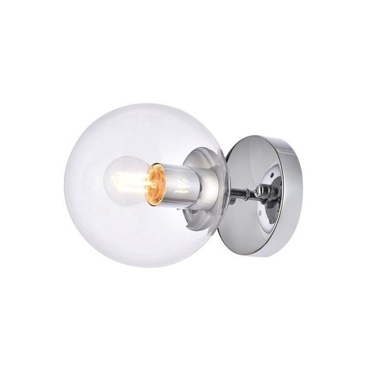 Mimi Chrome and Clear Glass Round Sconce