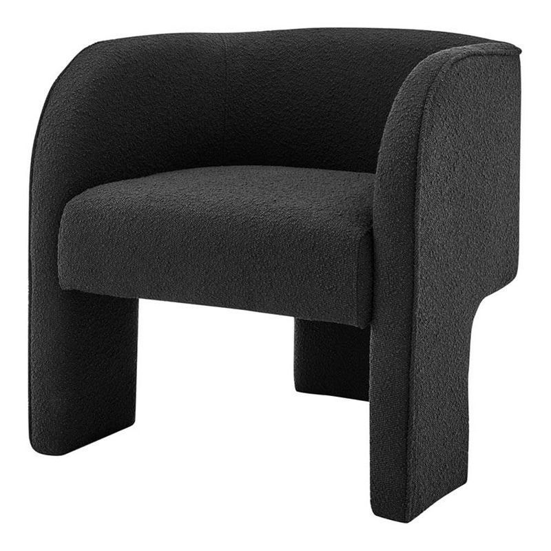 Matteo Black Velvet Barrel Accent Chair
