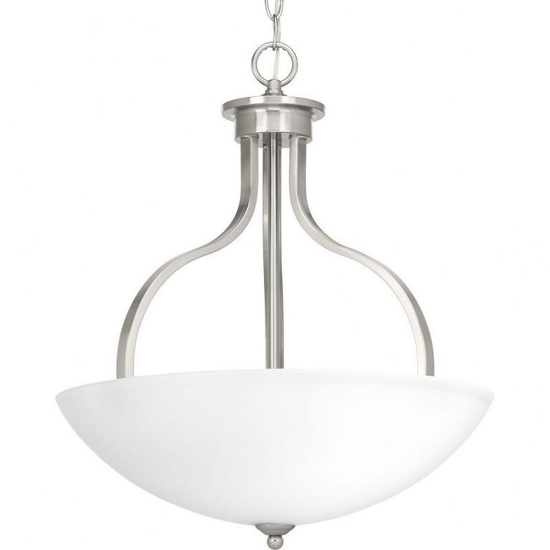 Elegant Laird Brushed Nickel Inverted Pendant with Glass Shade