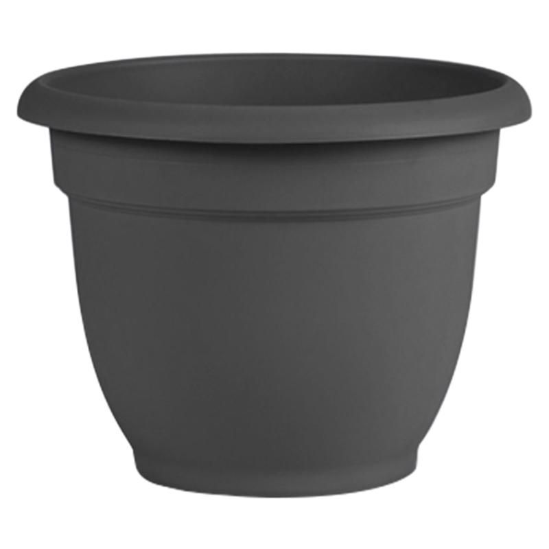 Ariana Charcoal Gray 6" Round Self-Watering Planter