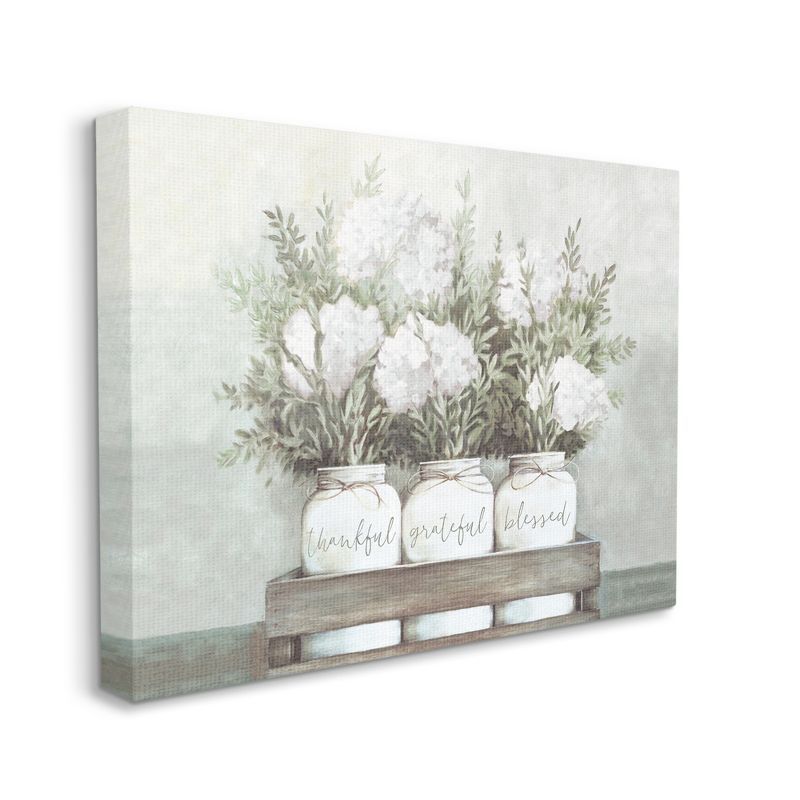 Thankful Grateful Blessed Hydrangea Canvas Wall Art