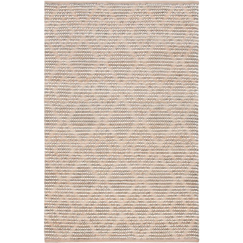 Gray Hand-Tufted Wool and Cotton Rectangular Rug