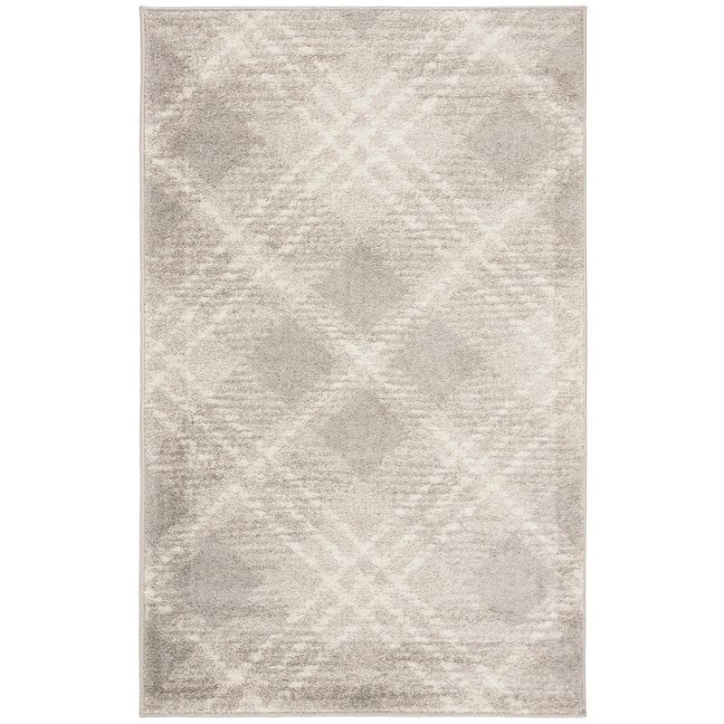 Gray Geometric Patterned 10' x 14' Synthetic Area Rug