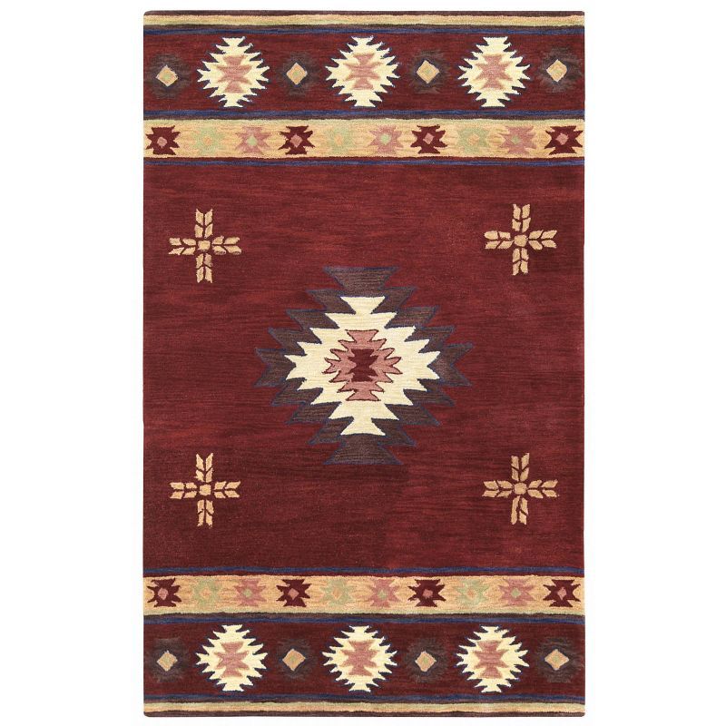 Handmade Red Wool and Synthetic 9' x 12' Tufted Area Rug