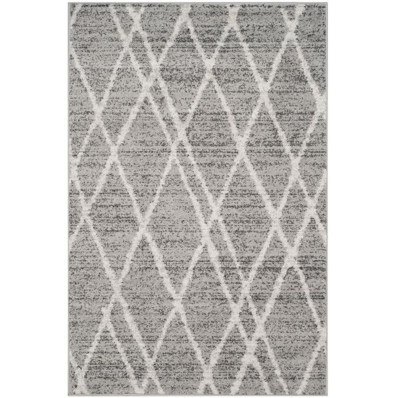 Chic Ivory & Silver 4' x 6' Reversible Synthetic Area Rug