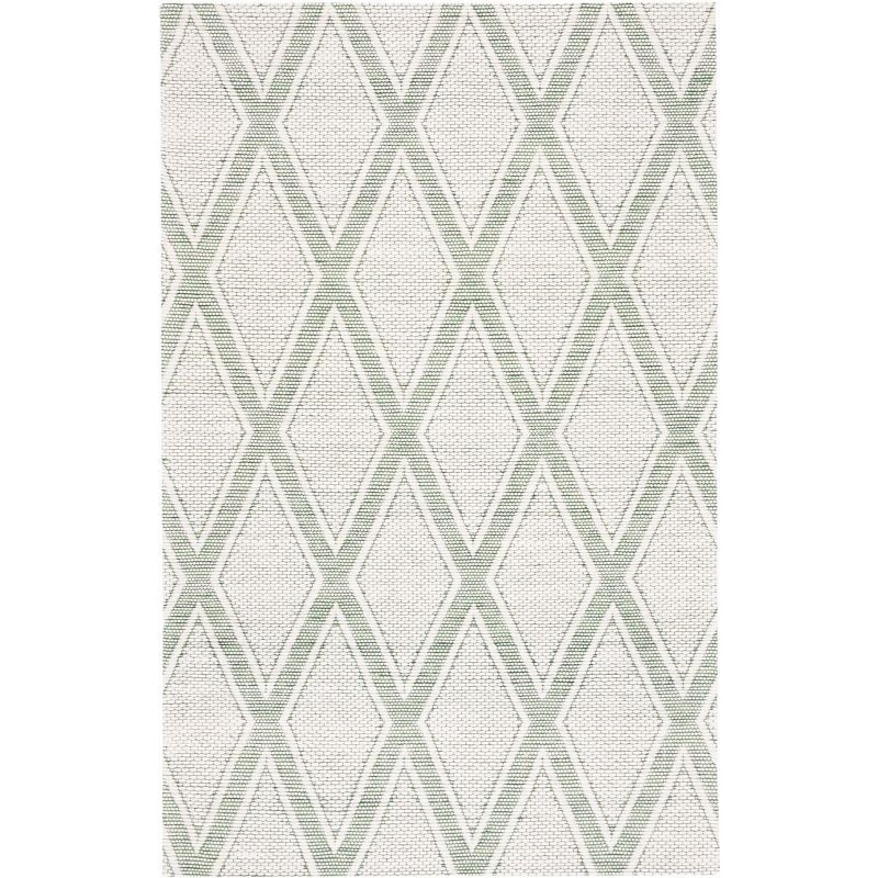 Marbella Green and Ivory Hand Woven Wool Area Rug