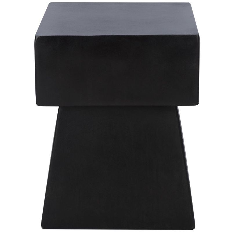 Zen-Inspired Solid Concrete Black Accent Table for Indoor & Outdoor