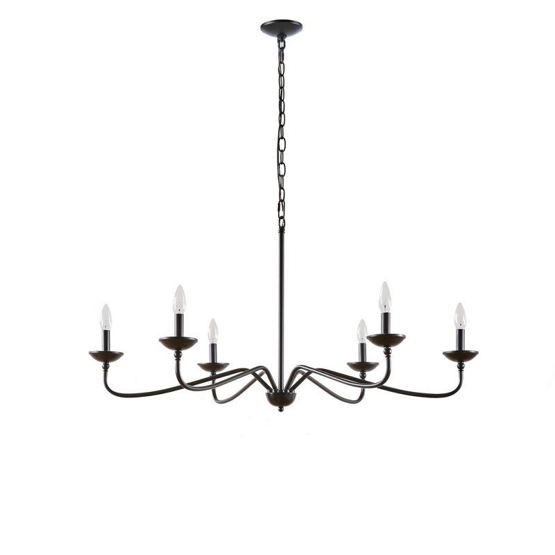 Hampton Hill Brighton 72" Transitional Matte Black Metal Chandelier