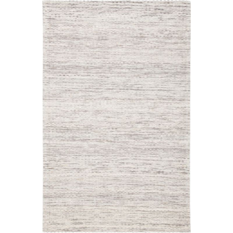 Handwoven Elegance Gray Geometric Wool Area Rug - 5' x 8'