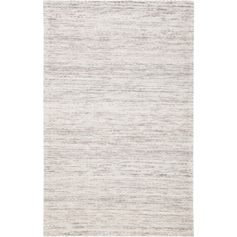 Handwoven Elegance Gray Geometric Wool Area Rug - 5' x 8'