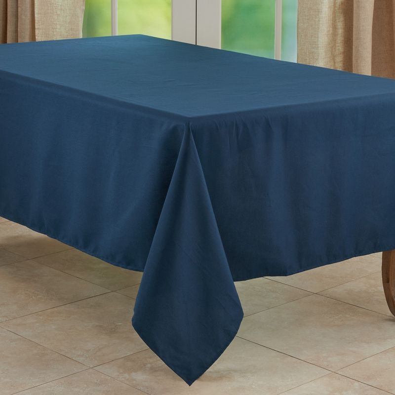 Navy Blue Rectangular Polyester Everyday Tablecloth