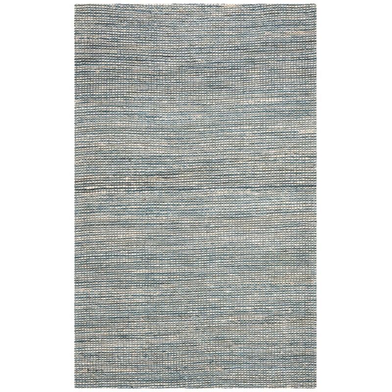 Handmade Marbella Round Blue/Ivory Wool Blend Area Rug, 5' x 8'