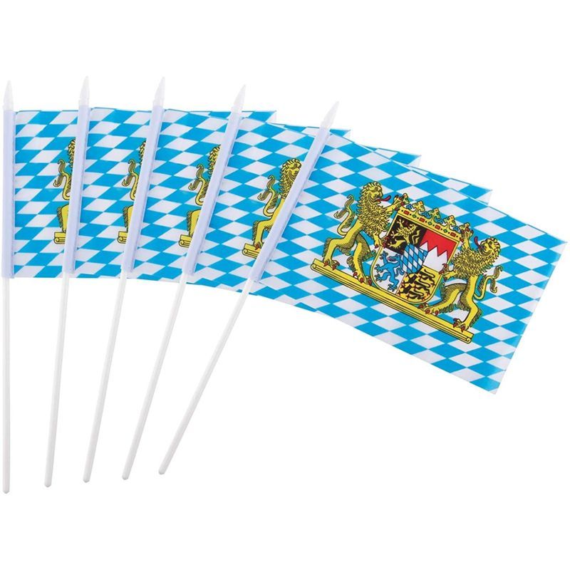 72 Piece Bavarian Handheld Polyester Flags for Oktoberfest