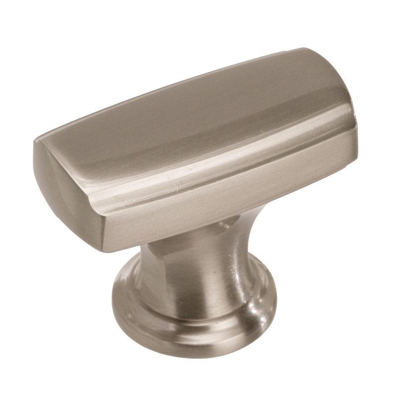 Satin Nickel Rectangular Cabinet Knob with Mounting Hardware