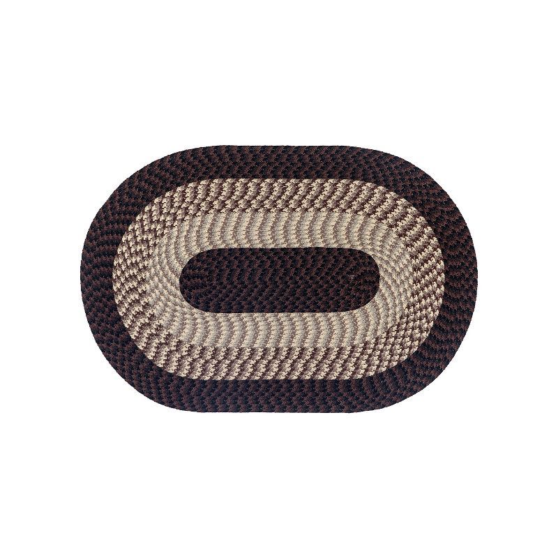 Alpine Chocolate Stripe 4' x 6' Oval Braided Rug