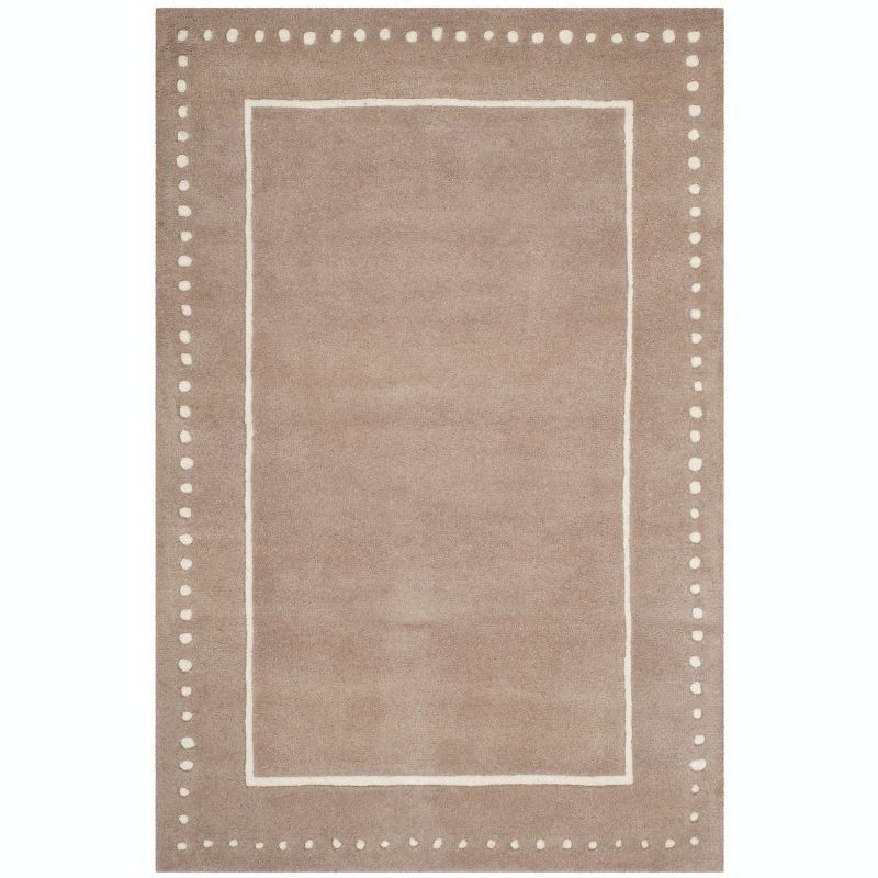 Beige/Ivory Hand-Tufted Wool Rectangular Area Rug, 3' x 5'