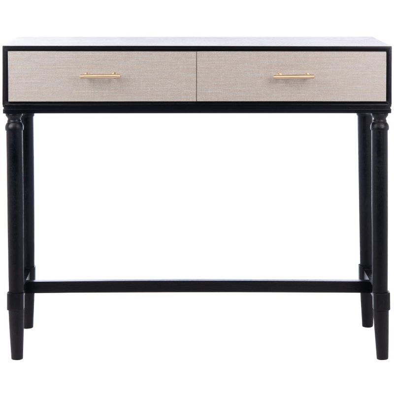 Estella Black and Beige 2-Drawer Console Table