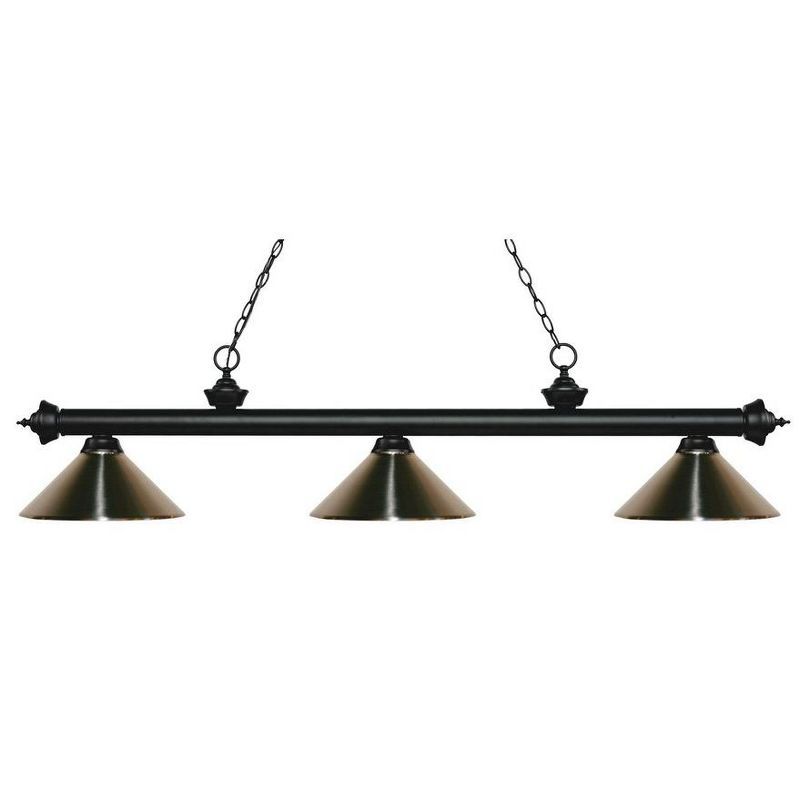 Riviera Matte Black 57'' Traditional 3-Light Island Chandelier