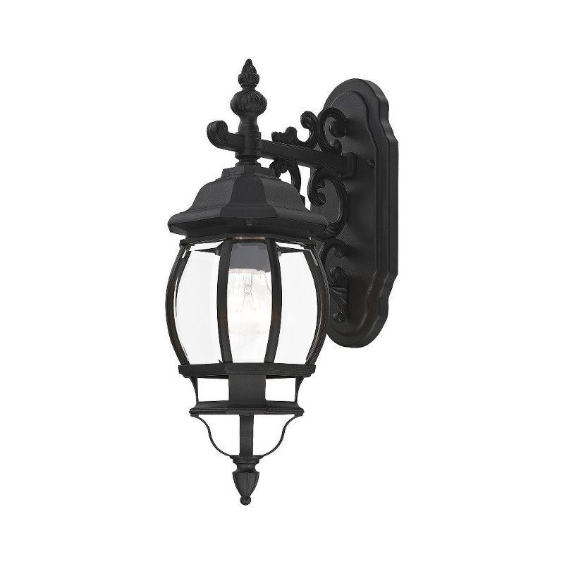 Black Aluminum Outdoor Wall Mount Lantern with Clear Glass