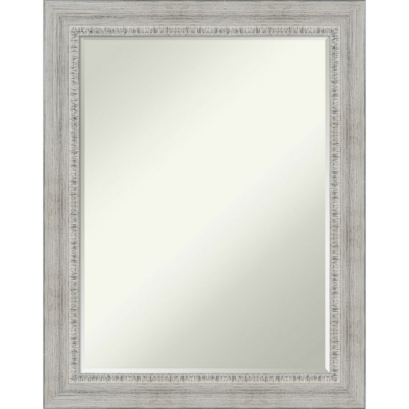 Rustic White Wash Wood Bathroom Vanity Mirror 35 x 30 in.