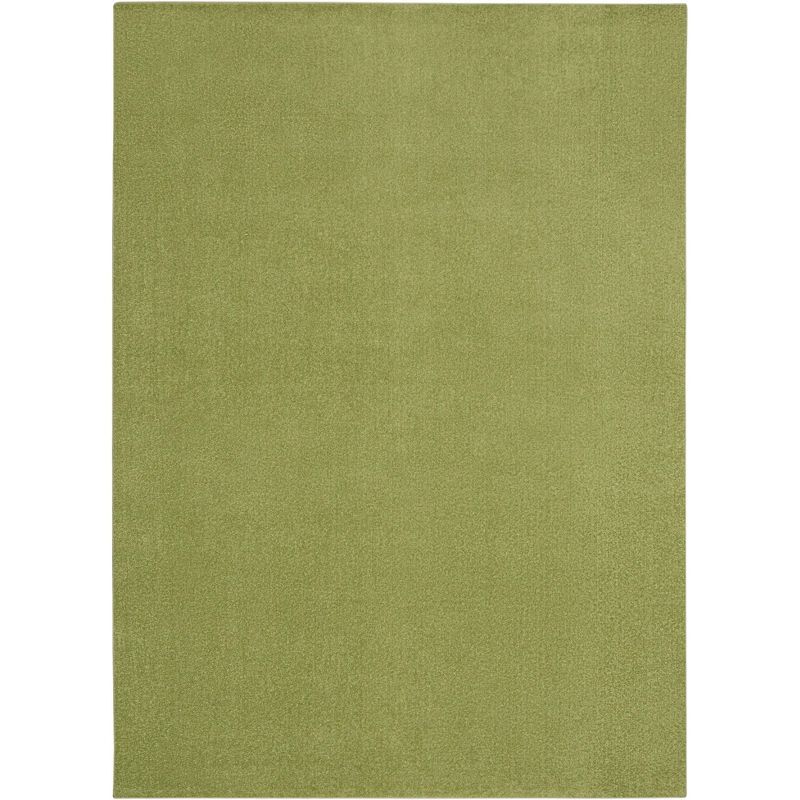 Green Rectangular 6' x 9' Synthetic Reversible Rug