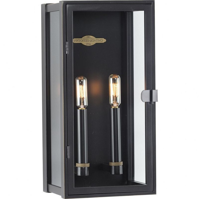 Stature Oil Rubbed Bronze 2-Light Outdoor Wall Lantern with Clear Glass