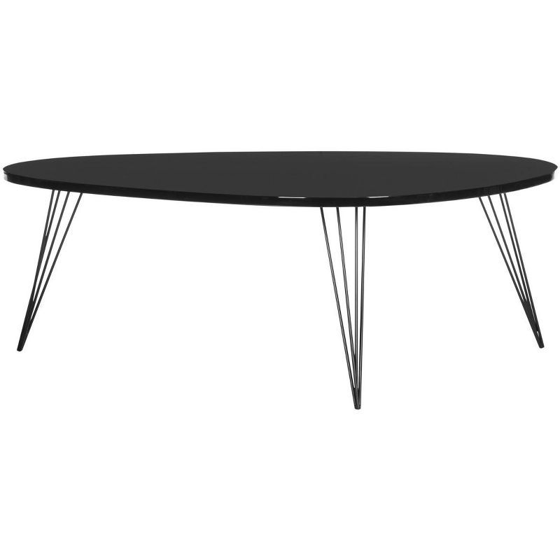 Wynton Triangular Black Wood & Iron Coffee Table - 44"W