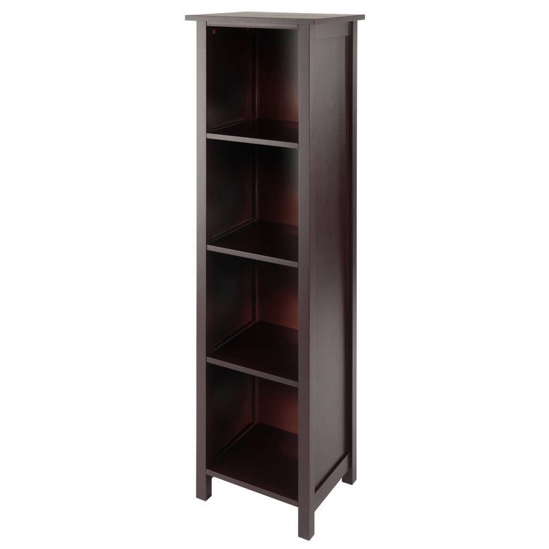 Transitional Walnut Brown 5-Tier Kids Storage Bookshelf