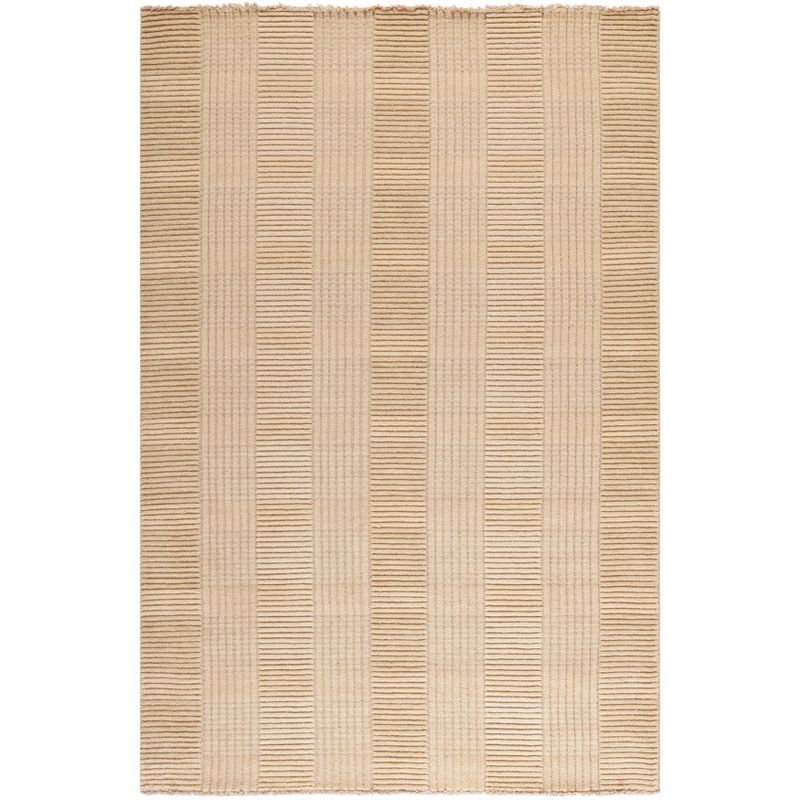 Elegant Hand-Knotted Woolen Bliss Area Rug, 4' x 6', Beige