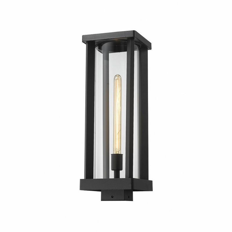 Glenwood Black Aluminum and Glass Outdoor Post Light