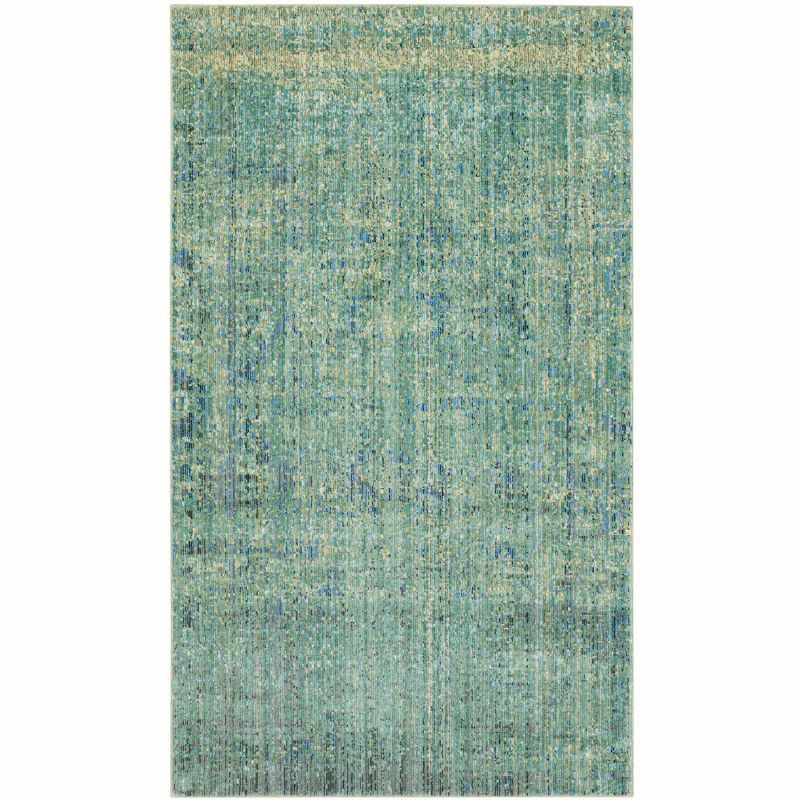 Lush Green Abstract 4' x 6' Hand-Knotted Wool Blend Area Rug