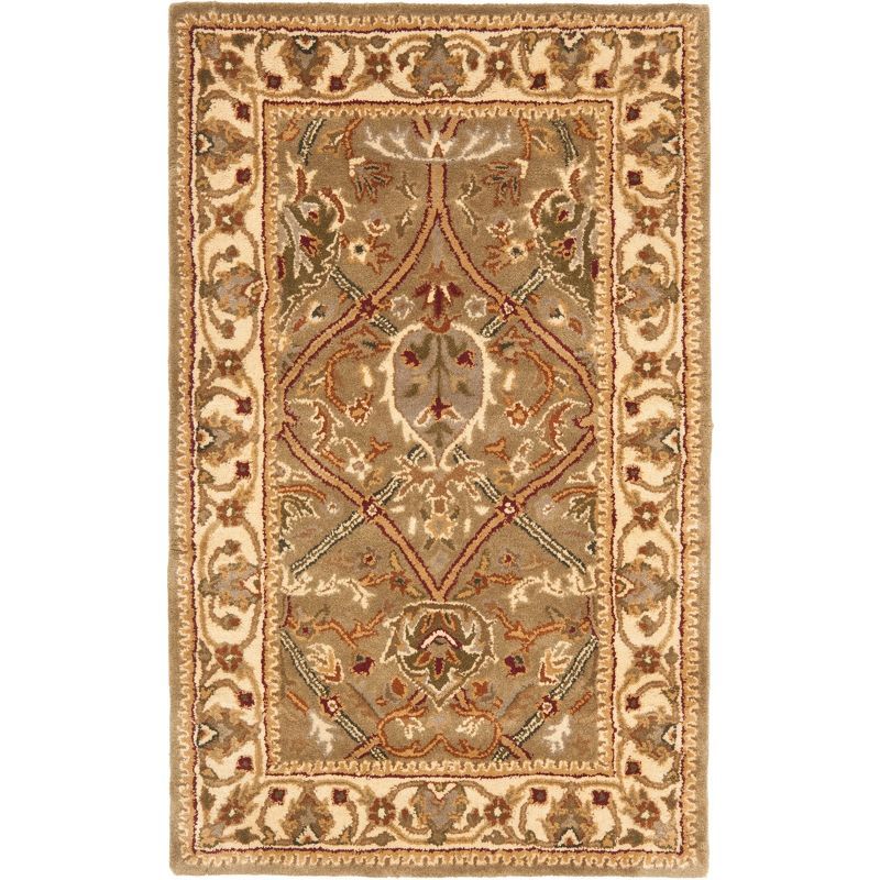 Ivory and Beige Hand-Tufted Wool Rectangular Rug