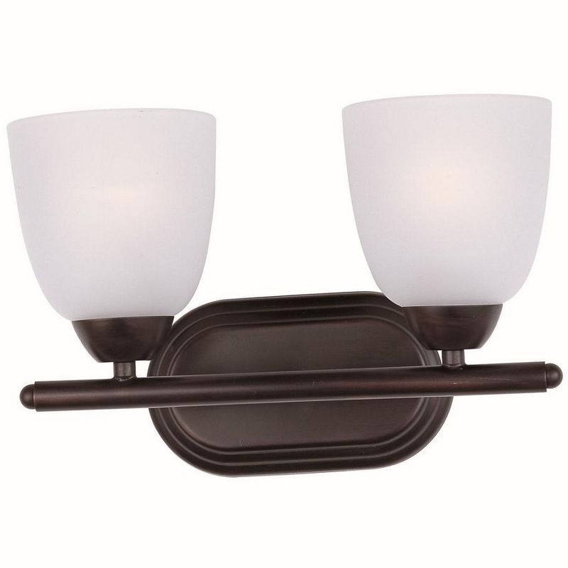 Bronze 2-Light Frosted Glass Outdoor Wall Sconce