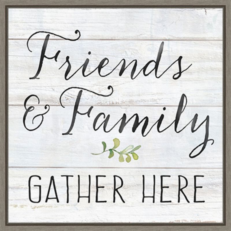 Distressed Greywash 22" Friends & Family Canvas Wall Art