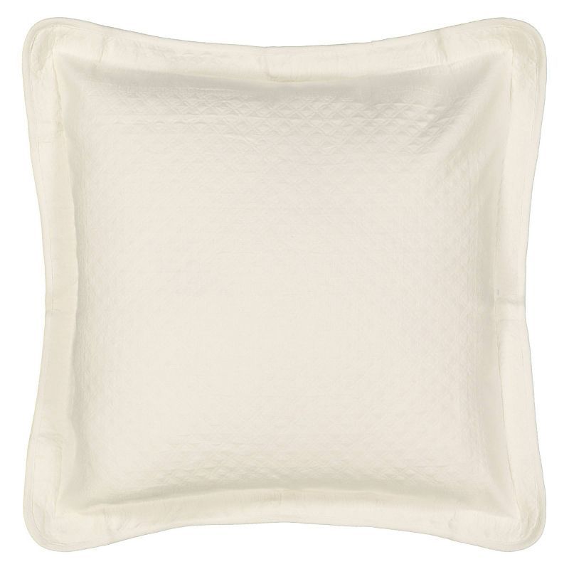 Ivory Cotton Euro Sham with Matelasse Quilted Design