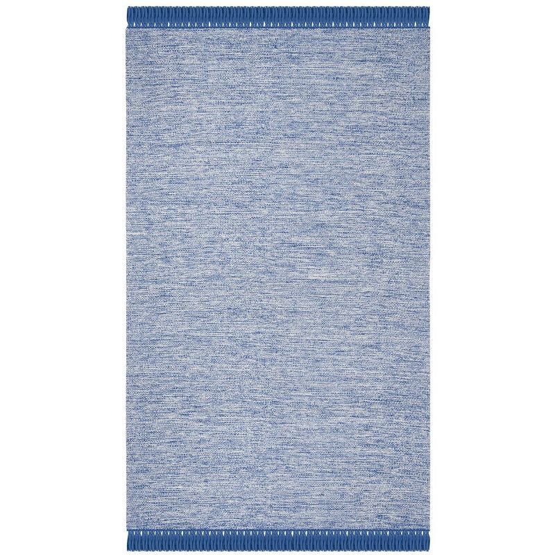 Coastal Breeze Blue Handwoven Cotton 5' x 8' Area Rug