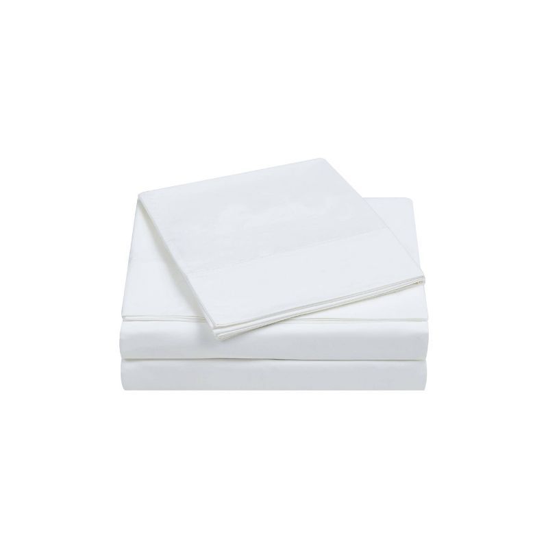 White Queen Cotton Percale Deep Pocket Sheet Set